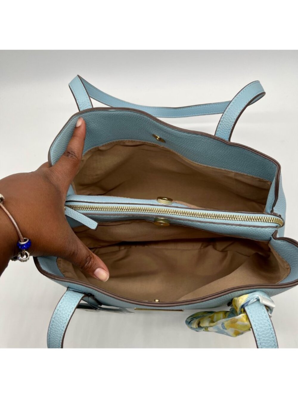 Nanette Lepore Ice Blue Kassandra Triple Section Shoulder Bag - Picture 10 of 10